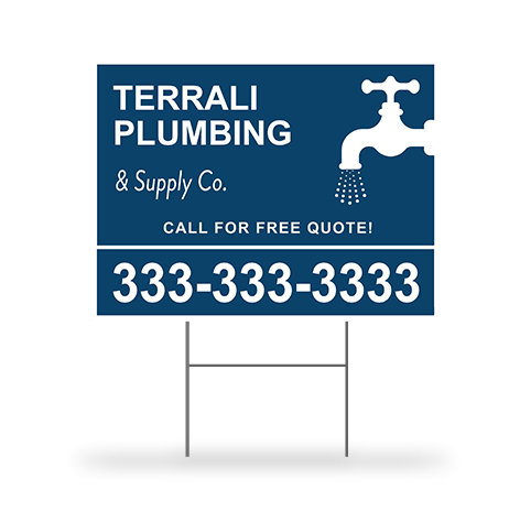 Plumbing yard sign example